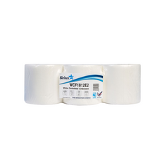 Sirius White Centrefeed Embossed Wiper Rolls 2PLY – 400 Sheet – 85m – 6 Rolls - Premium Quality Tissue Online - Product Image