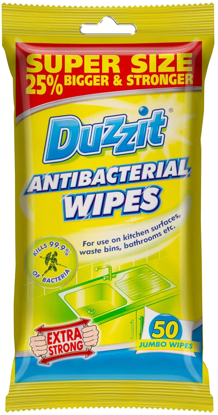 Duzzit Anti-Bacterial 50 Wipes 12 Packs - Premium Quality Tissue Online - Product Image