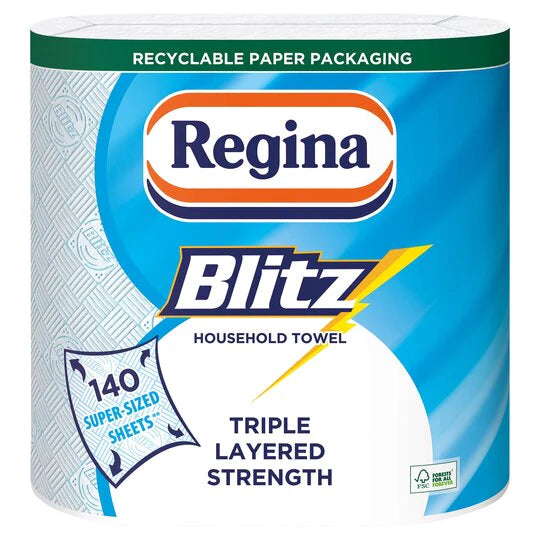 Regina Blitz Original Kitchen Towel 8 Rolls 3ply - Premium Quality Tissue Online - Product Image
