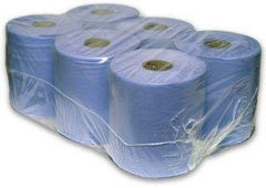 Sirius Blue Centrefeed Embossed Wiper Rolls 2PLY – 400 Sheet – 85m – 6 Rolls (BCF1812E2) - Premium Quality Tissue Online - Product Image