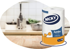Nicky Jumbo Kitchen Towels 12 Rolls 200 Sheets Per Roll - Premium Quality Tissue Online - Product Image