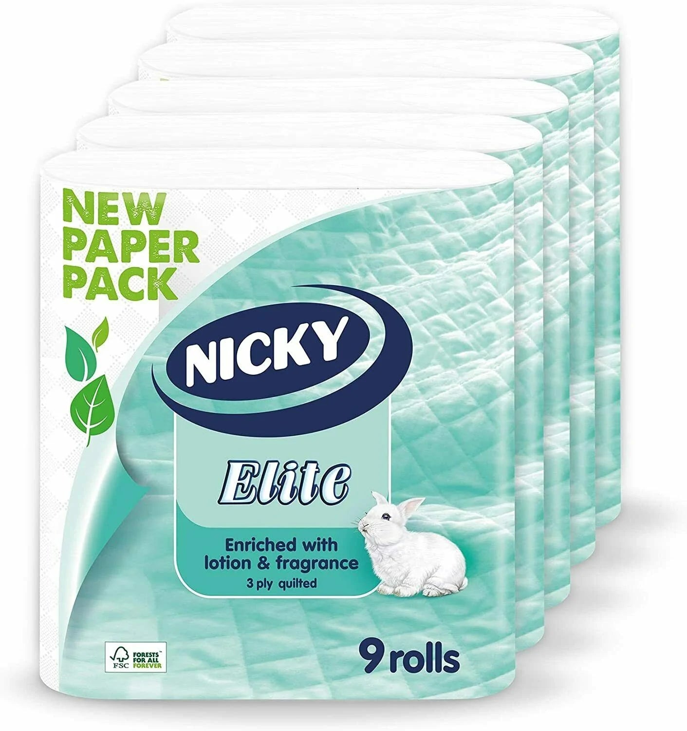 Nicky Elite 3ply Bathroom Luxury Toilet Rolls 3 ply 45 Rolls (9x5) - Premium Quality Tissue Online - Product Image