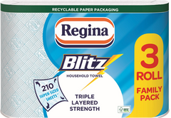 12 Regina Blitz 3Ply Kitchen Rolls (3X4) - Premium Quality Tissue Online - Product Image