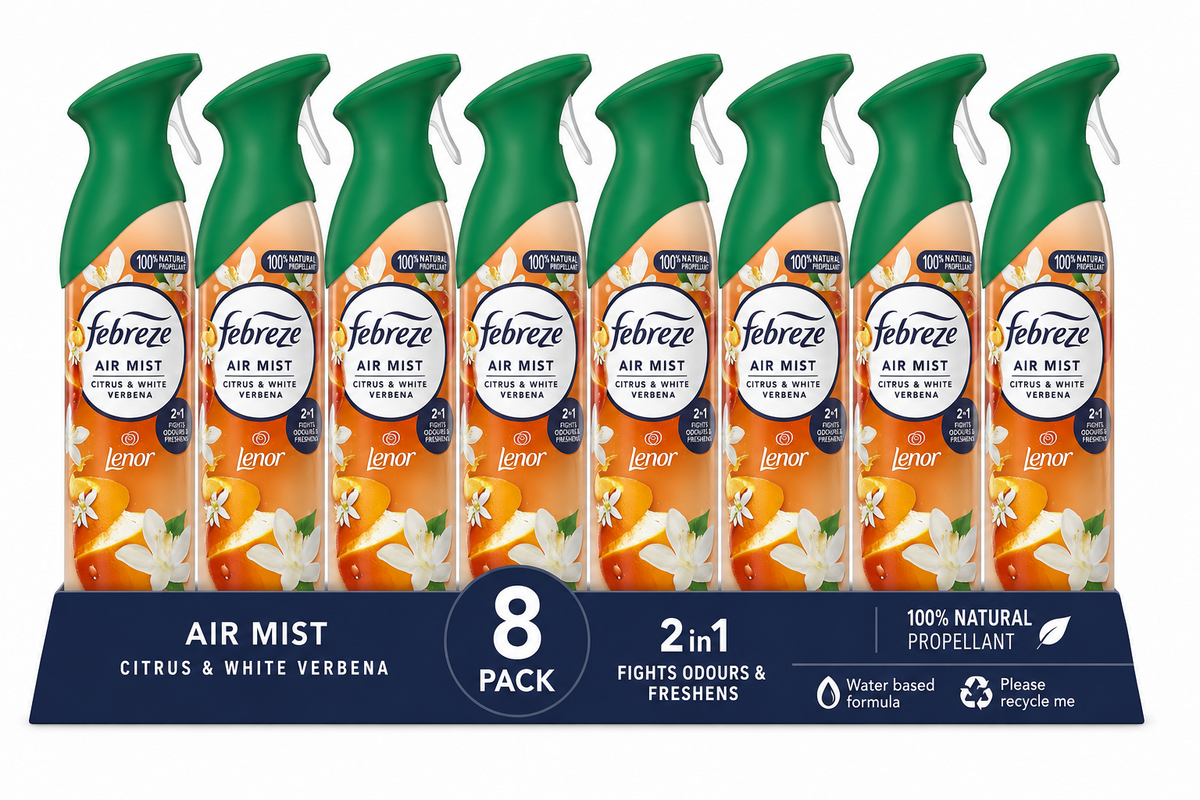 8 X Febreze Air Fresheners 185ml (Scent Options) - Citrus & Verbena
