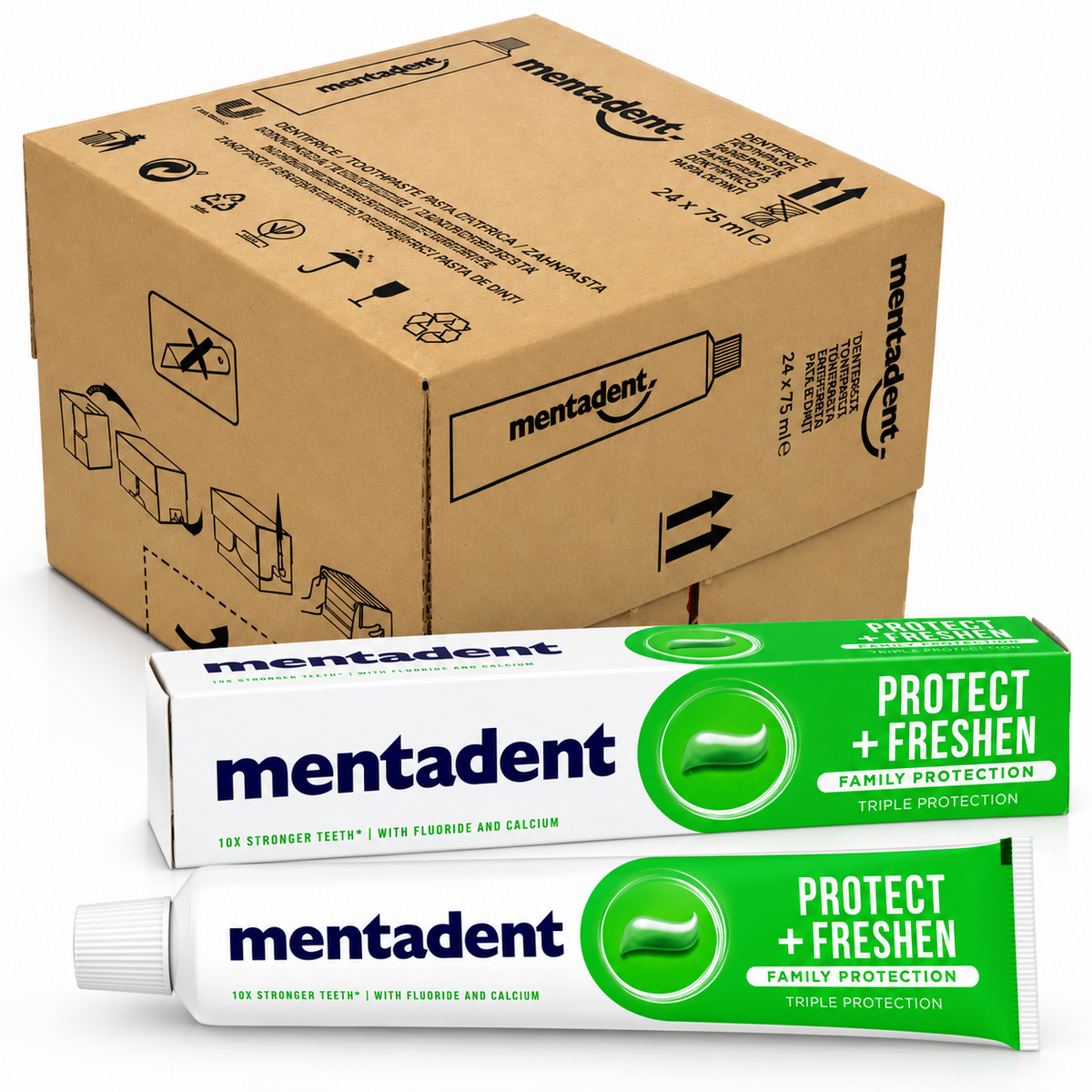 24 x Mentadent Protect + Freshen Toothpaste 75ml