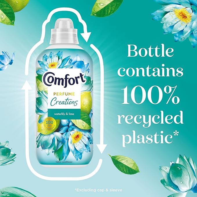 6 X Comfort Creations Fabric Conditioner Waterlily & Lime 30 Washes 900ml
