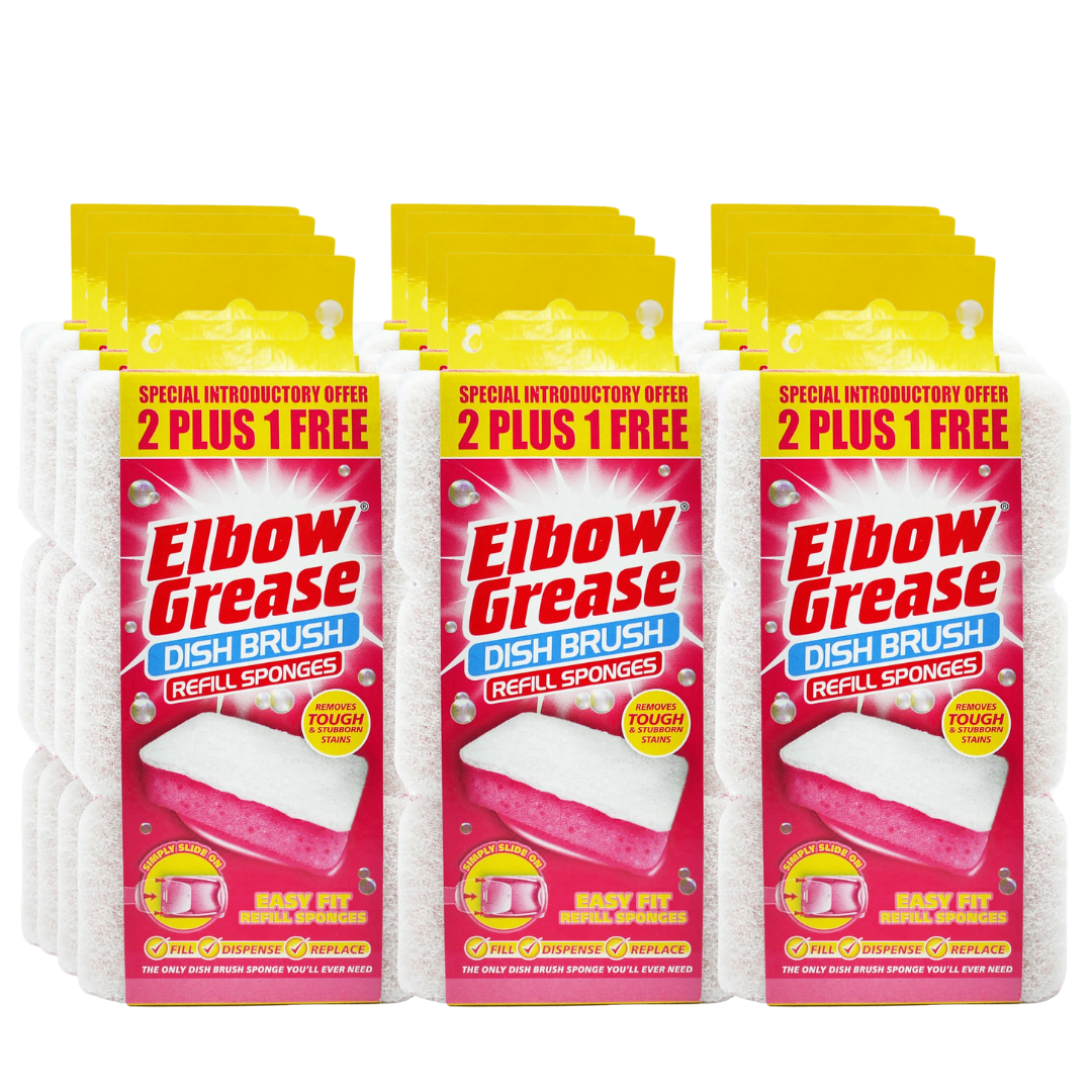 Elbow Grease Pink Dish Brush Refill - Case Of 12