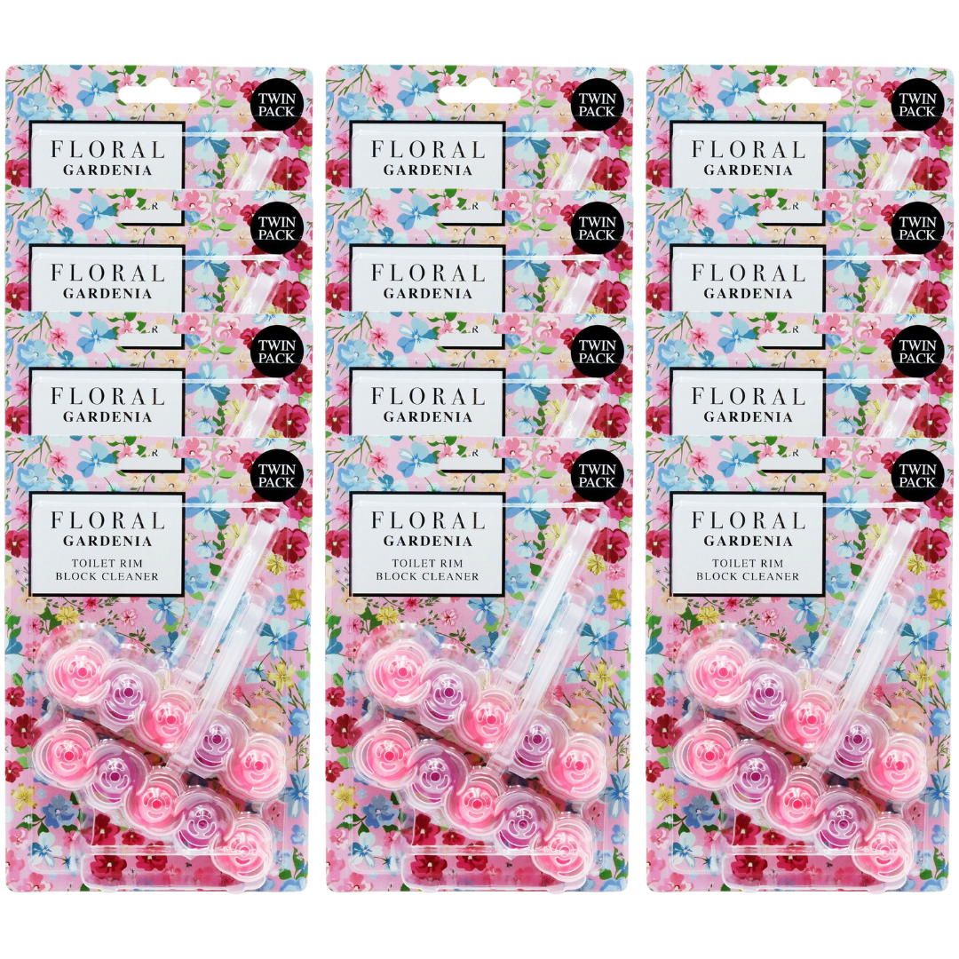 12 x Floral Flush Toilet Block 90gm - Gardenia