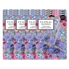 12 x Floral Flush Toilet Block 90gm - Magnolia