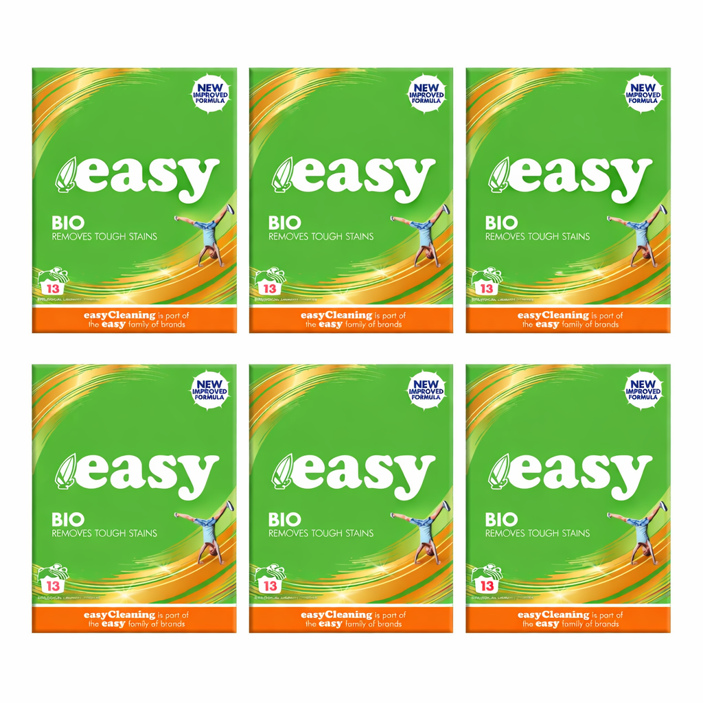6 x Easy Laundry Powder 13w Bio 884g
