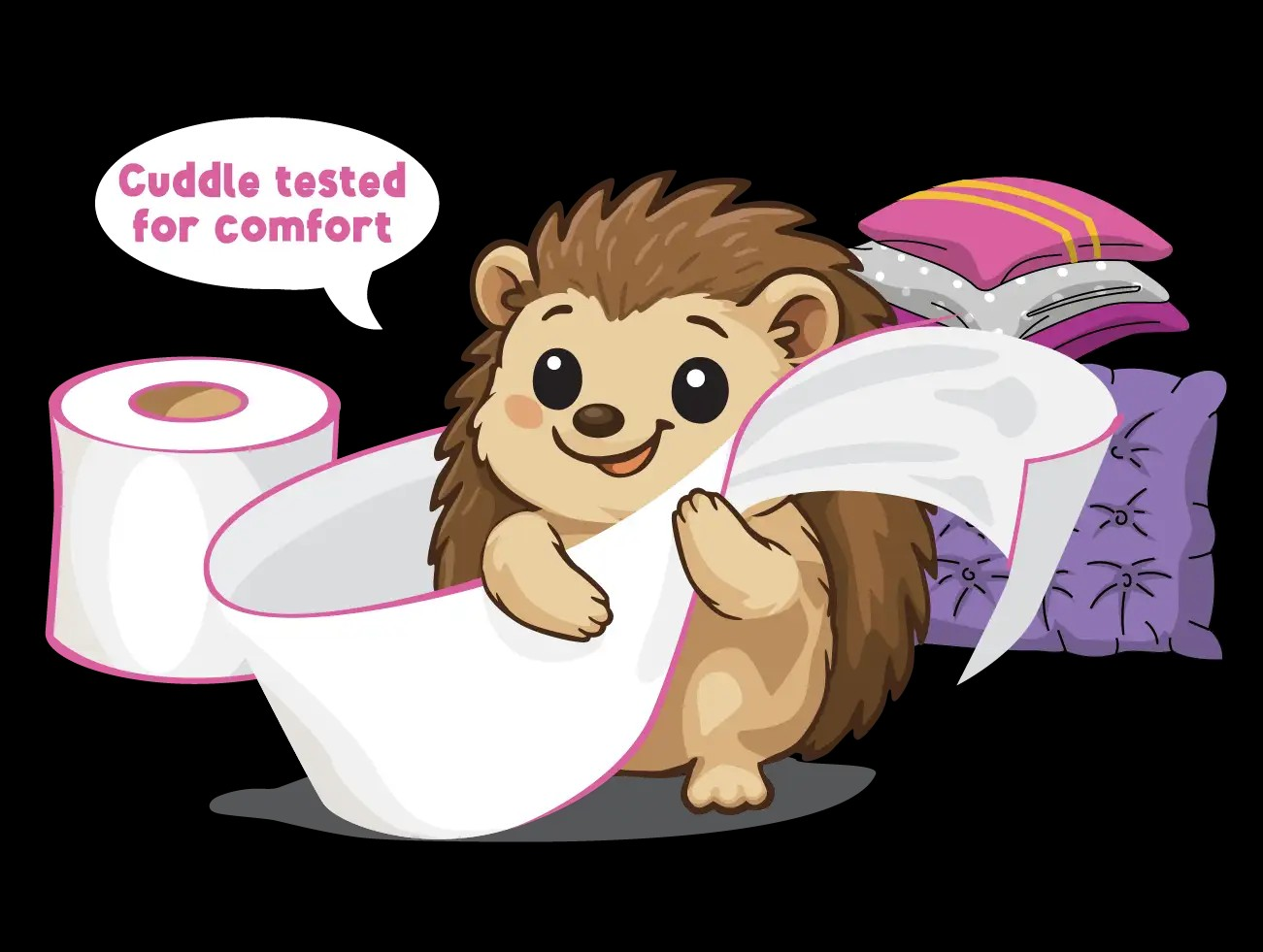 54 Rolls Hedgie Toilet Rolls 180 Quilted Tissue 3ply Sheets Per Rolls RRP £4.99 per 9 rolls