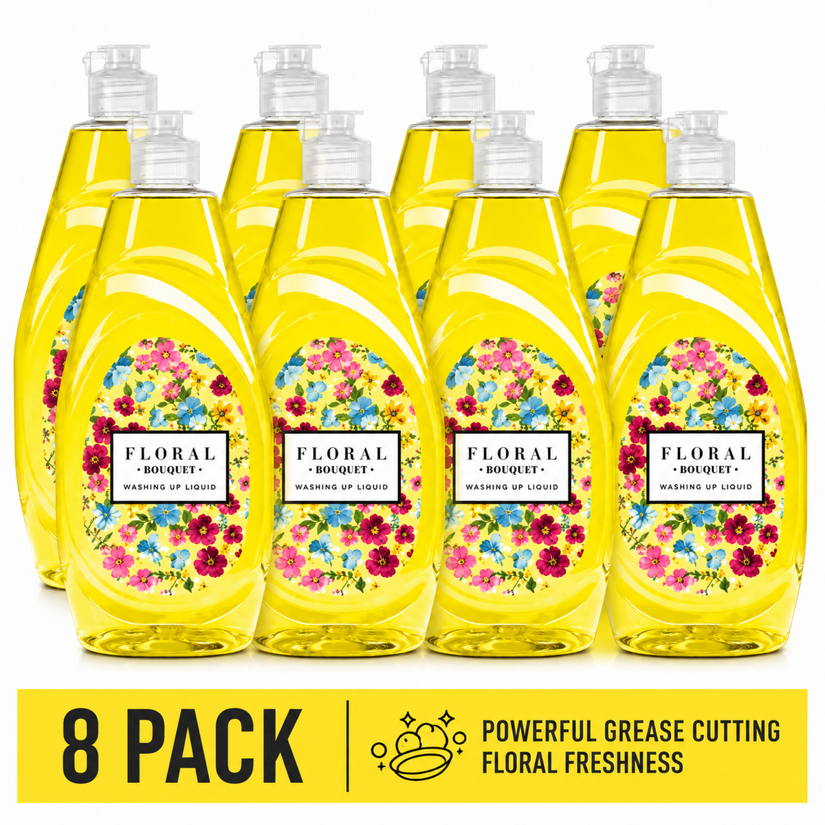 8 x Floral Washing Up Liquid 709ml - Gardenia
