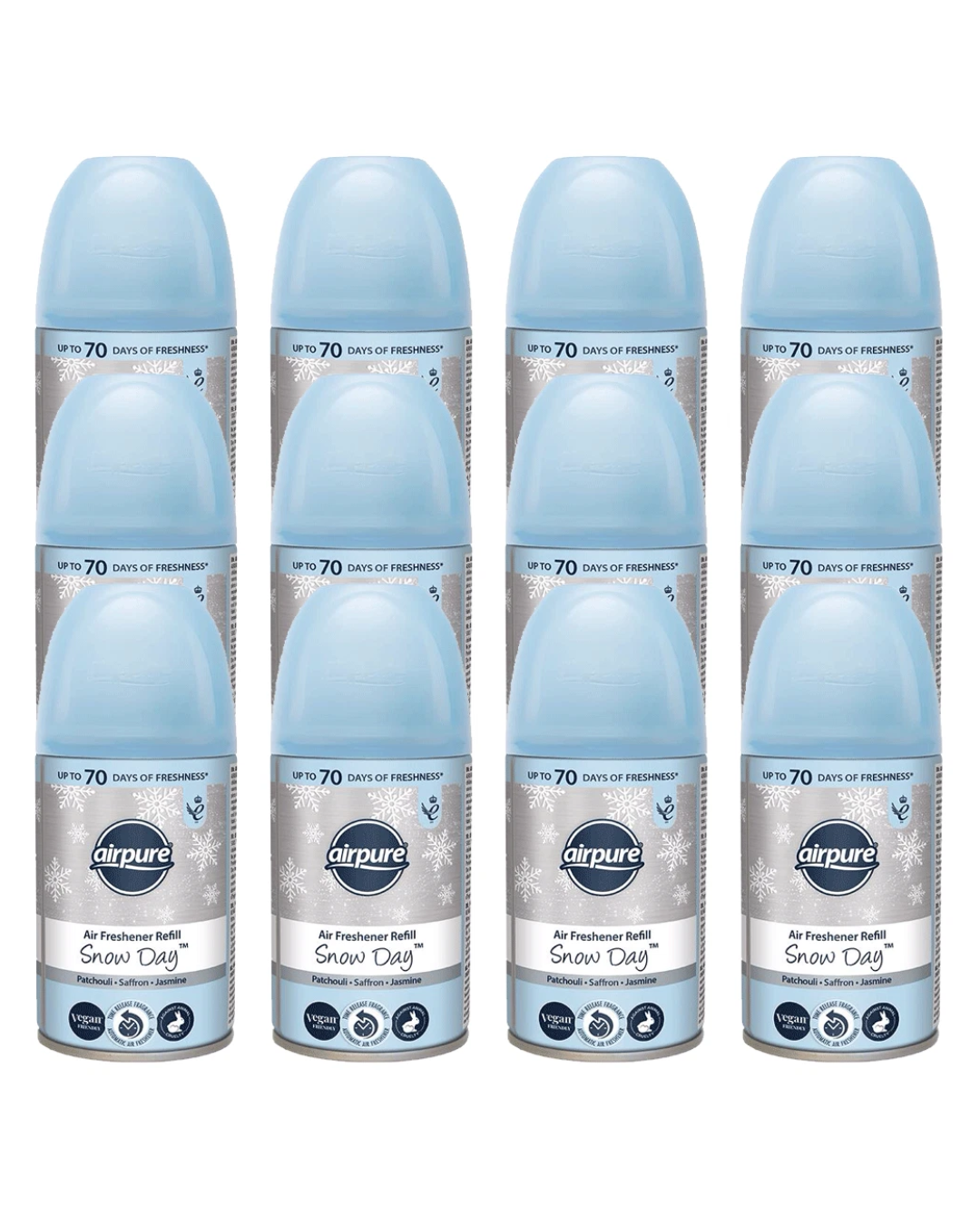 12 x Airpure Air Freshener Auto Refill 250ml Snow Day