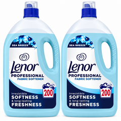 2 × Lenor Professional Fabric Conditioner – Sea Breeze, 4 L Each (200 Washes) – Bulk Pack