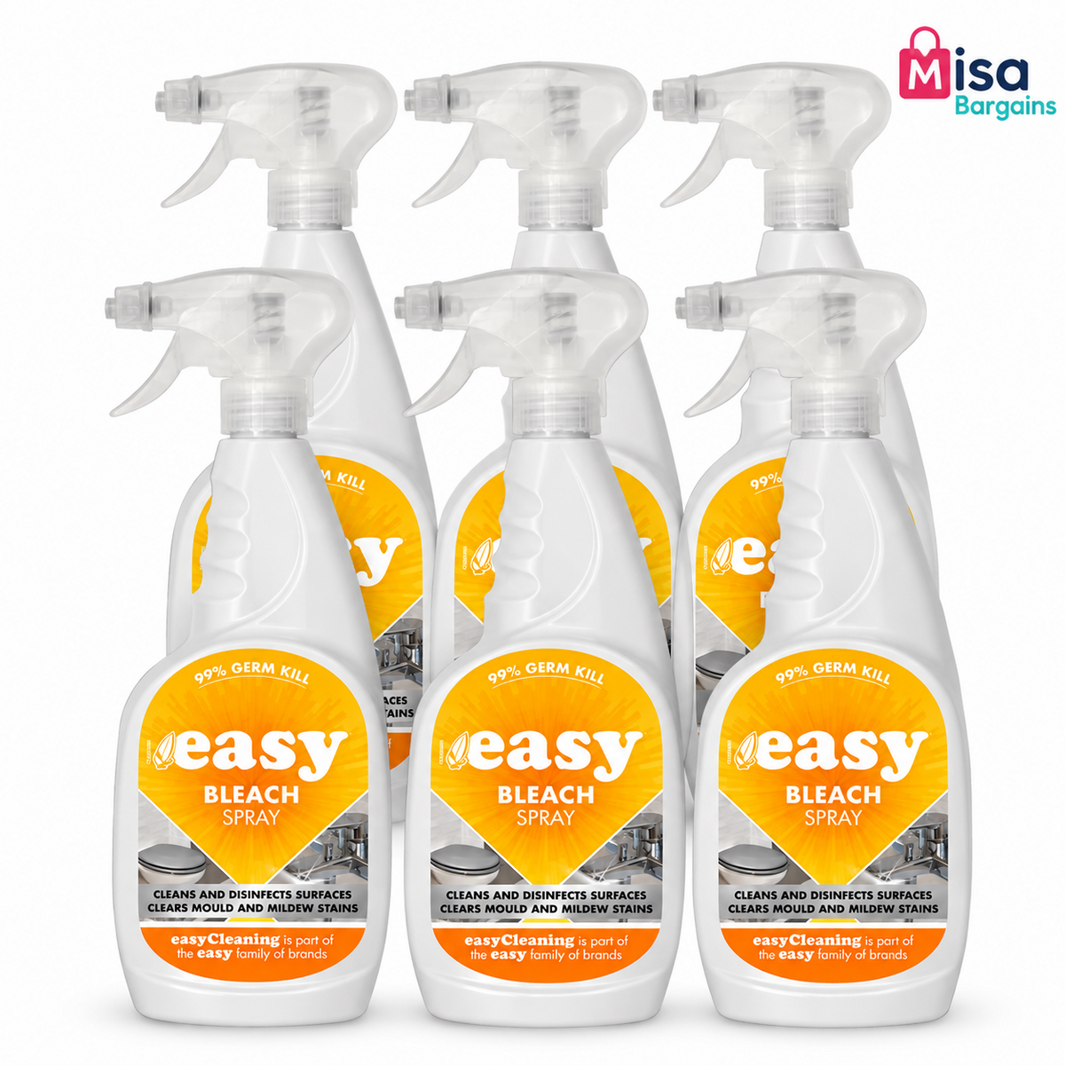 6 x Easy Bleach Surface Cleaner Spray – 750 ml