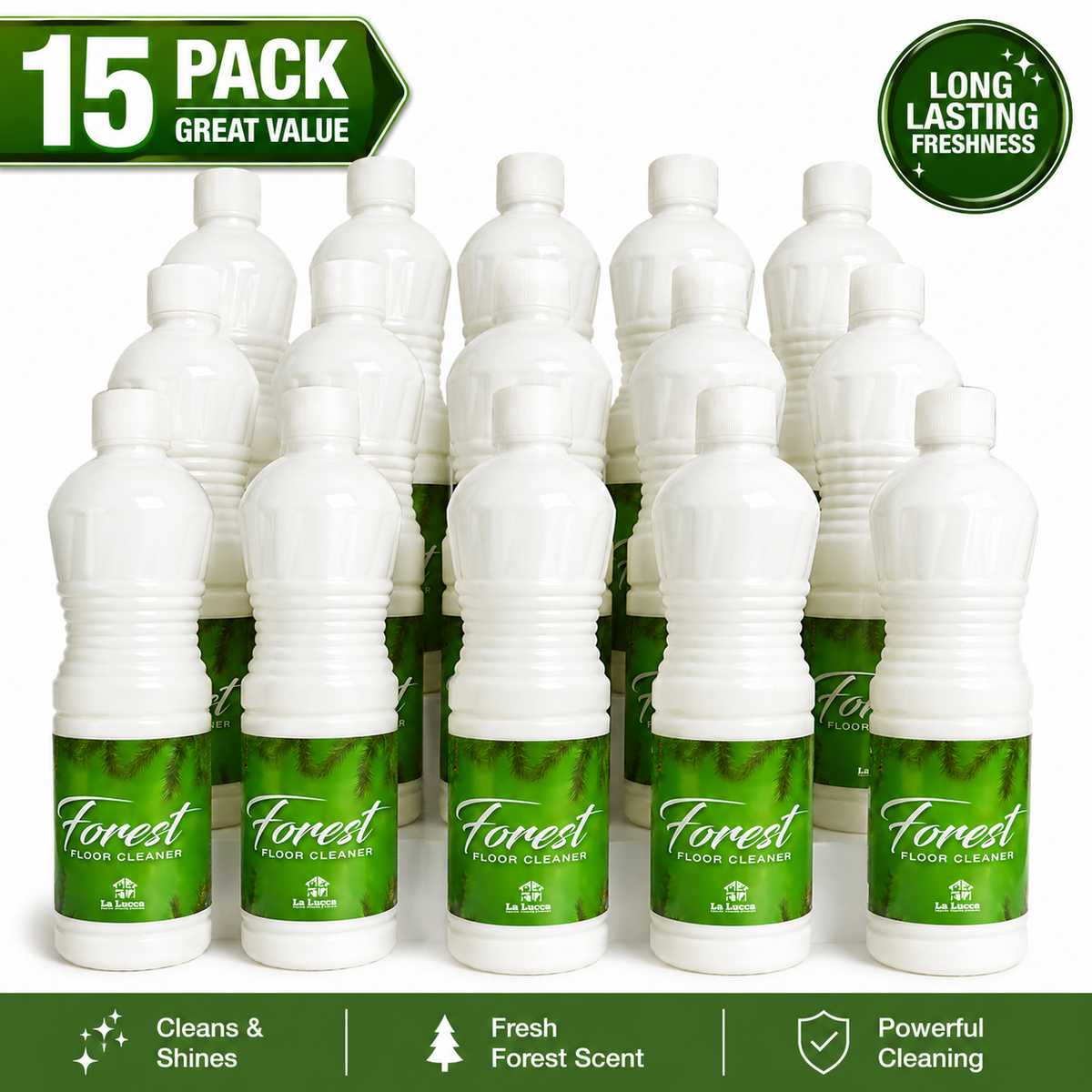 15 x La Lucca Forest Floor Cleaner 1L – Fresh Fragrance Multi-Surface Floor Cleaning Liquid