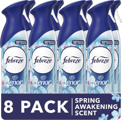 8 x Febreze Air Freshener Spring Awakening 185ml – Odour Eliminating Spray with Fresh Floral Scent, Long-Lasting Home & Office Air Freshener