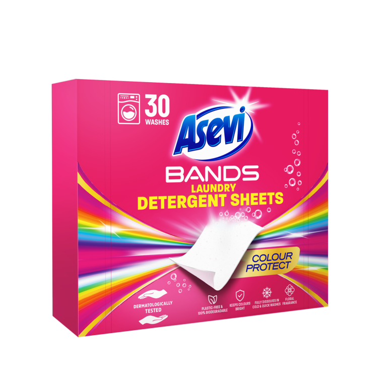 10 x Asevi Bands Laundry Detergent Sheets Colour Protect 30s