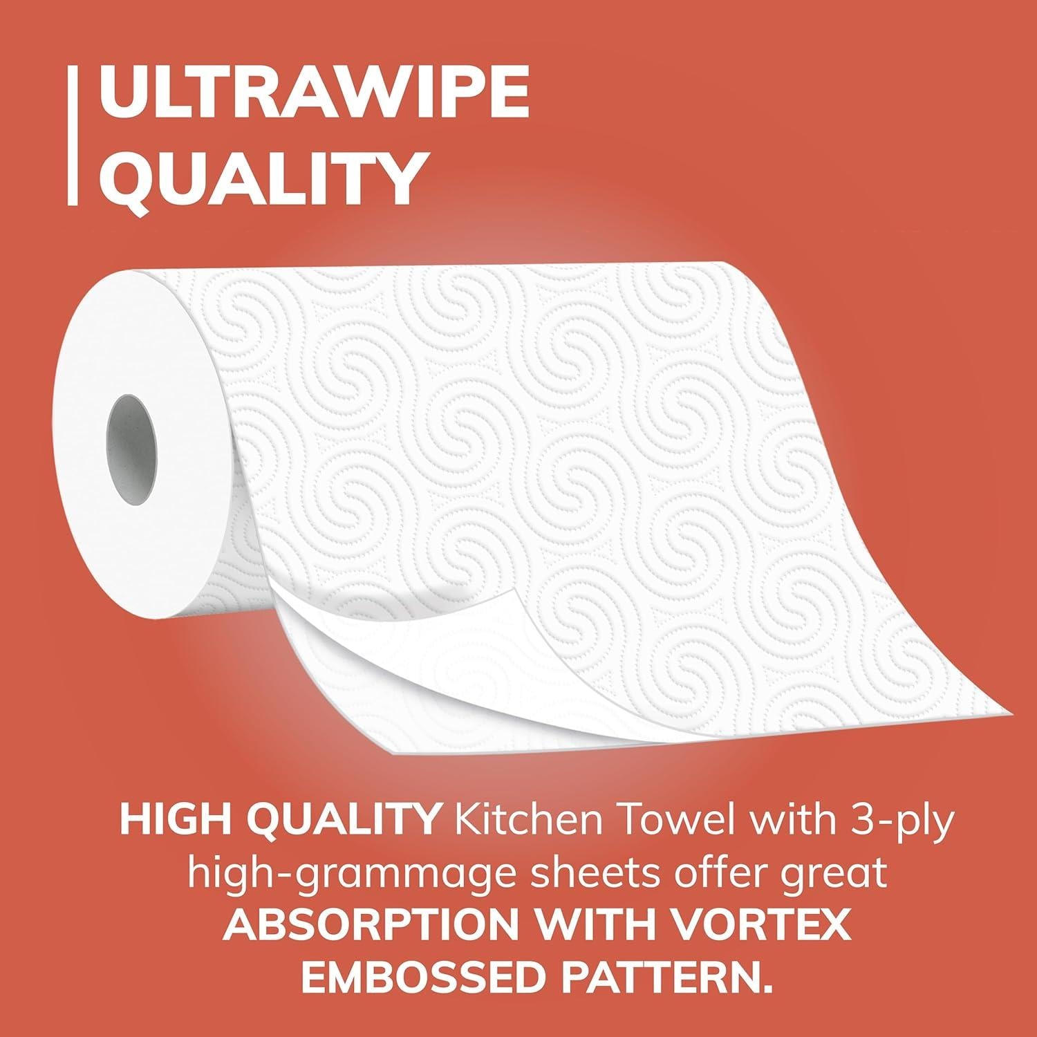 12 FOXY ULTRAWIPE KITCHEN TOWEL 3PLY 70SHEETS PER ROLL FSC® (6 X 2)