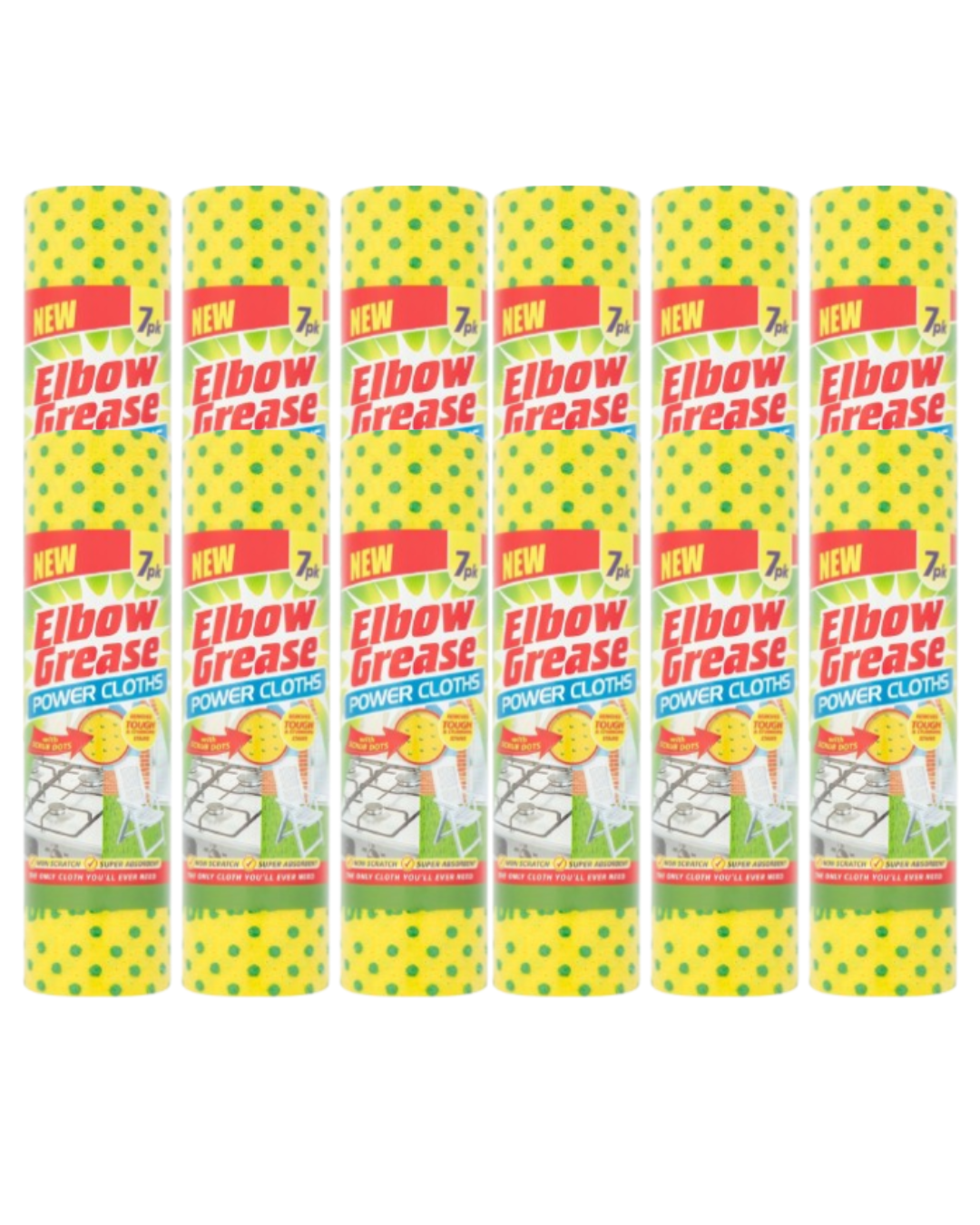 12 x Elbow Grease Power Cloths 7 Pack (79p each)