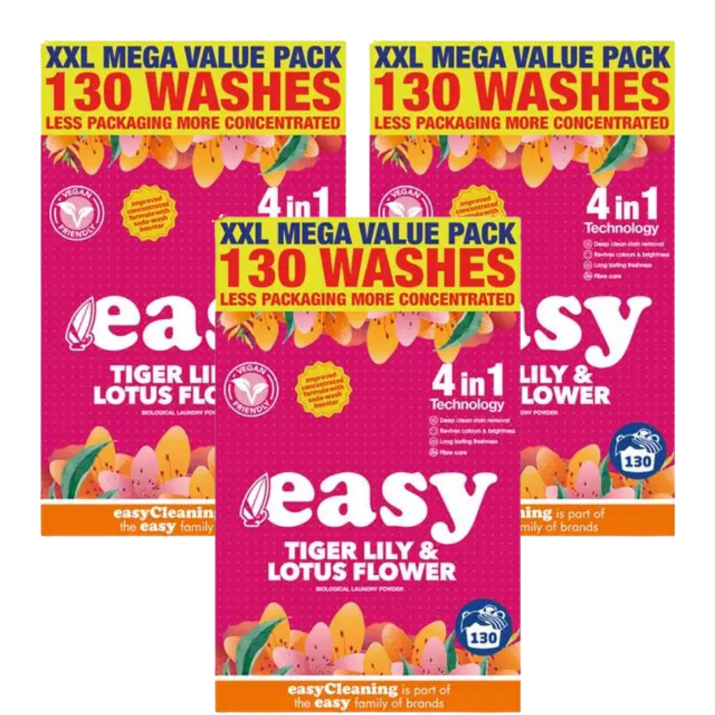 easy tiger lily washing powder 3 x Easy Tiger Lily Laundry Powder 130 Wash 6.5kg – Tissuewholesaler