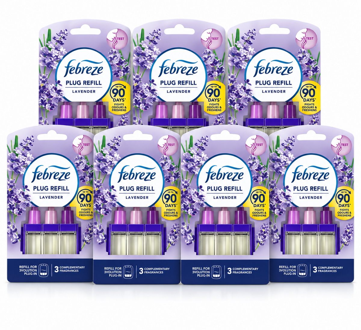 7 x Febreze Ambi Pur 3Volution Lavender Plug-In Air Freshener Refill 20ml – Long-Lasting Freshness