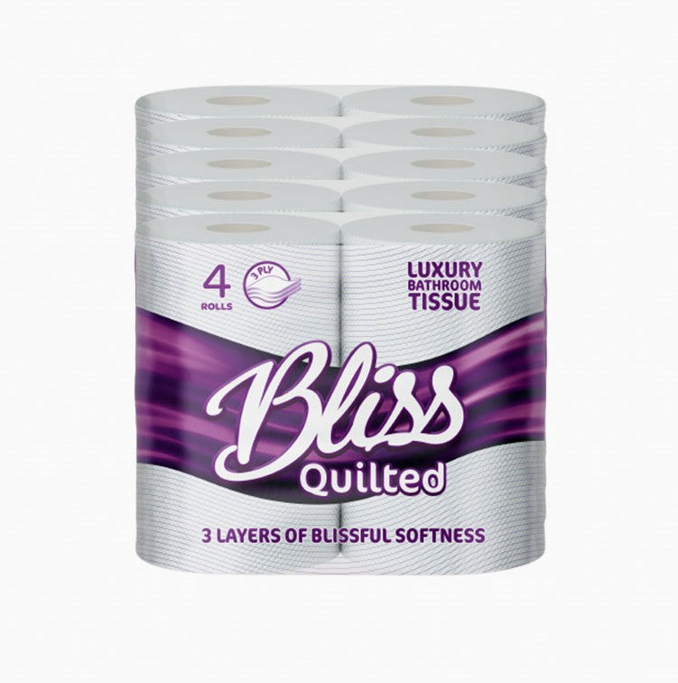 Bliss Triple Quilted Luxury Toilet Tissue Roll 3Ply 40 Rolls (4X10)