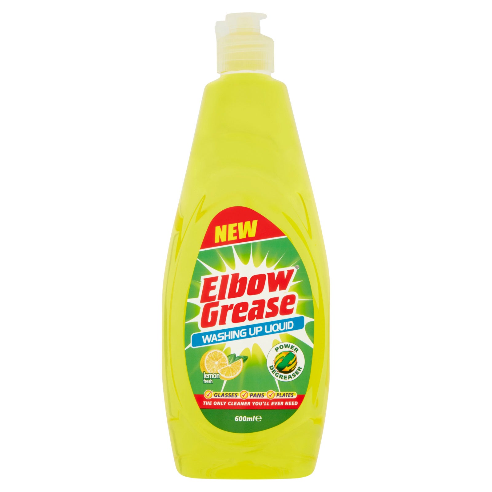 Elbow Grease Washing Up Liquid Lemon 600ml - Case of 12