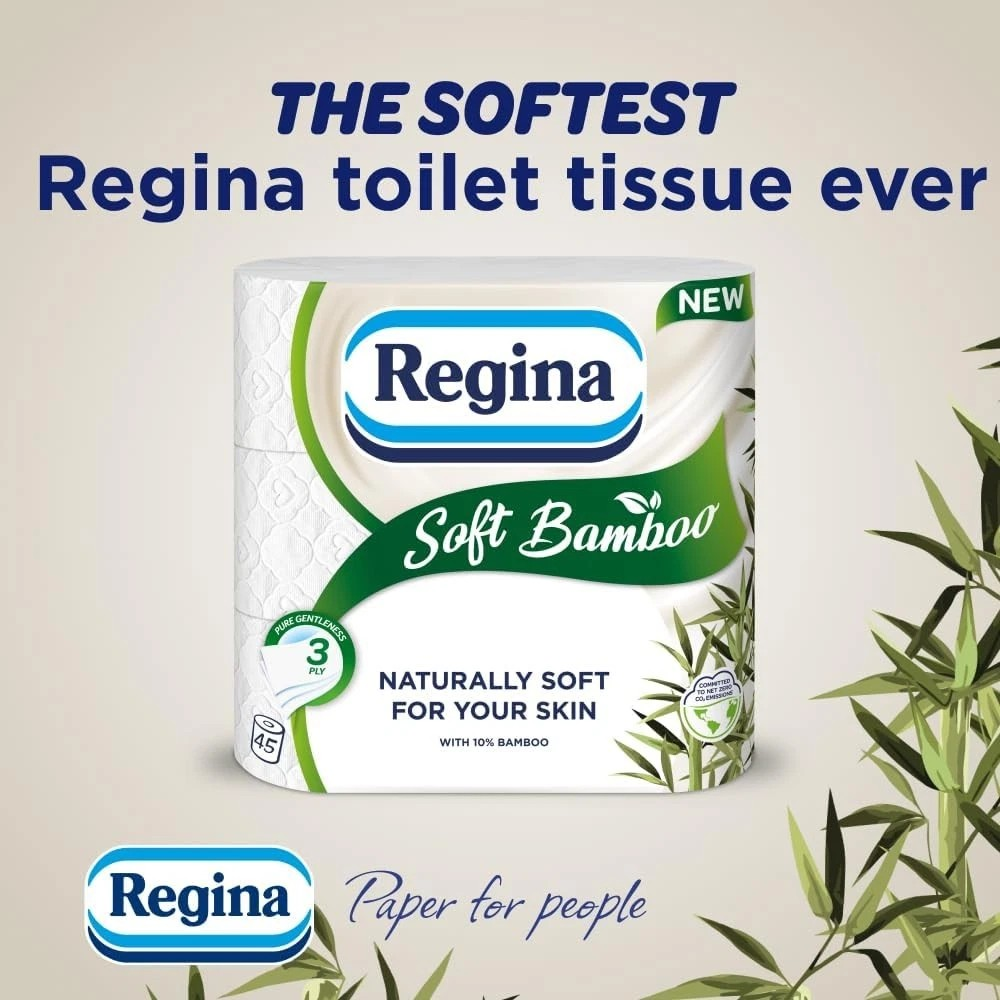 45 Rolls Regina Bamboo Toilet Rolls (9 Rolls x 5)