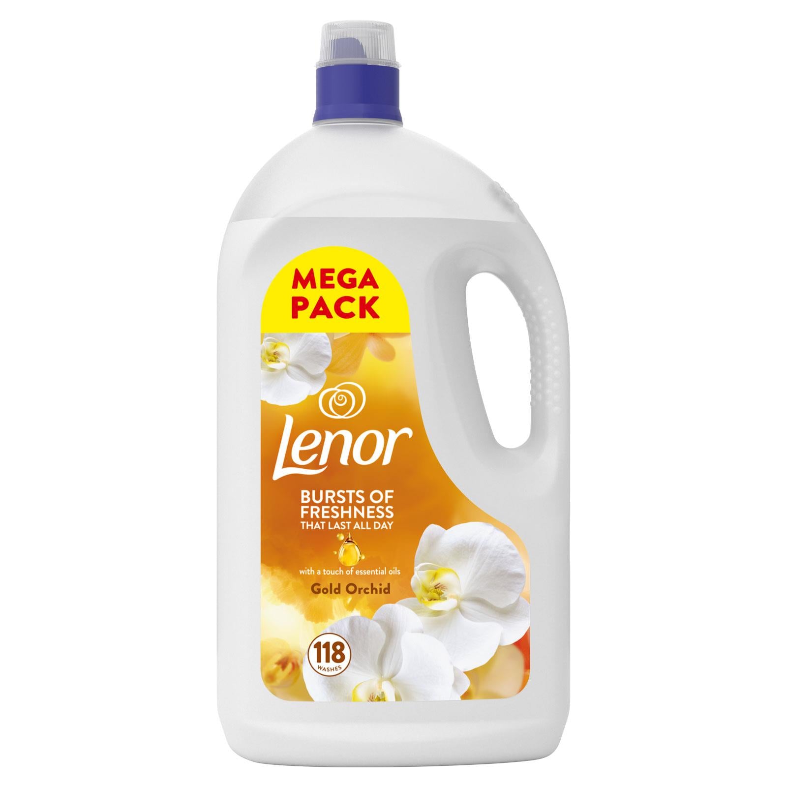3 x Lenor Fabric Laundry Conditioner Gold Orchid 118 Wash 3.89 Litres (4.66 Each)
