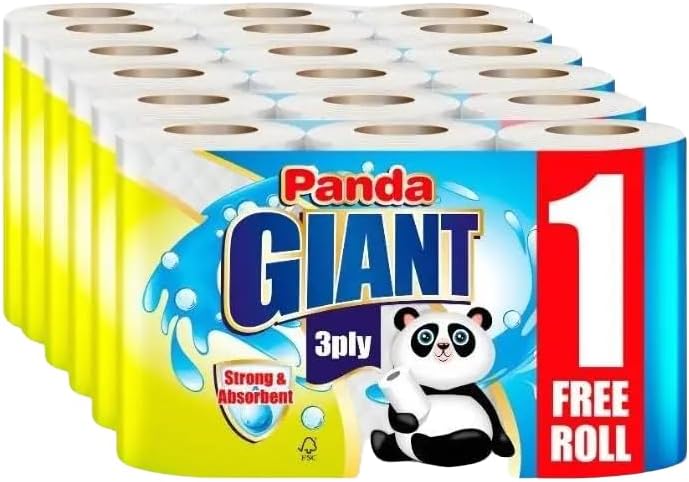 Pallet Deal : 45 x Panda Giant 3ply Kitchen Rolls – 6 Packs of 3 (18 Rolls)