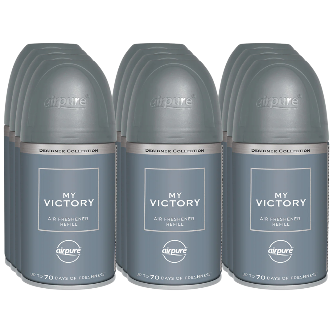 12 x Airpure Designer Collection Refills My Victory 250ml (Compatible with Airpure and AirWick Machines)