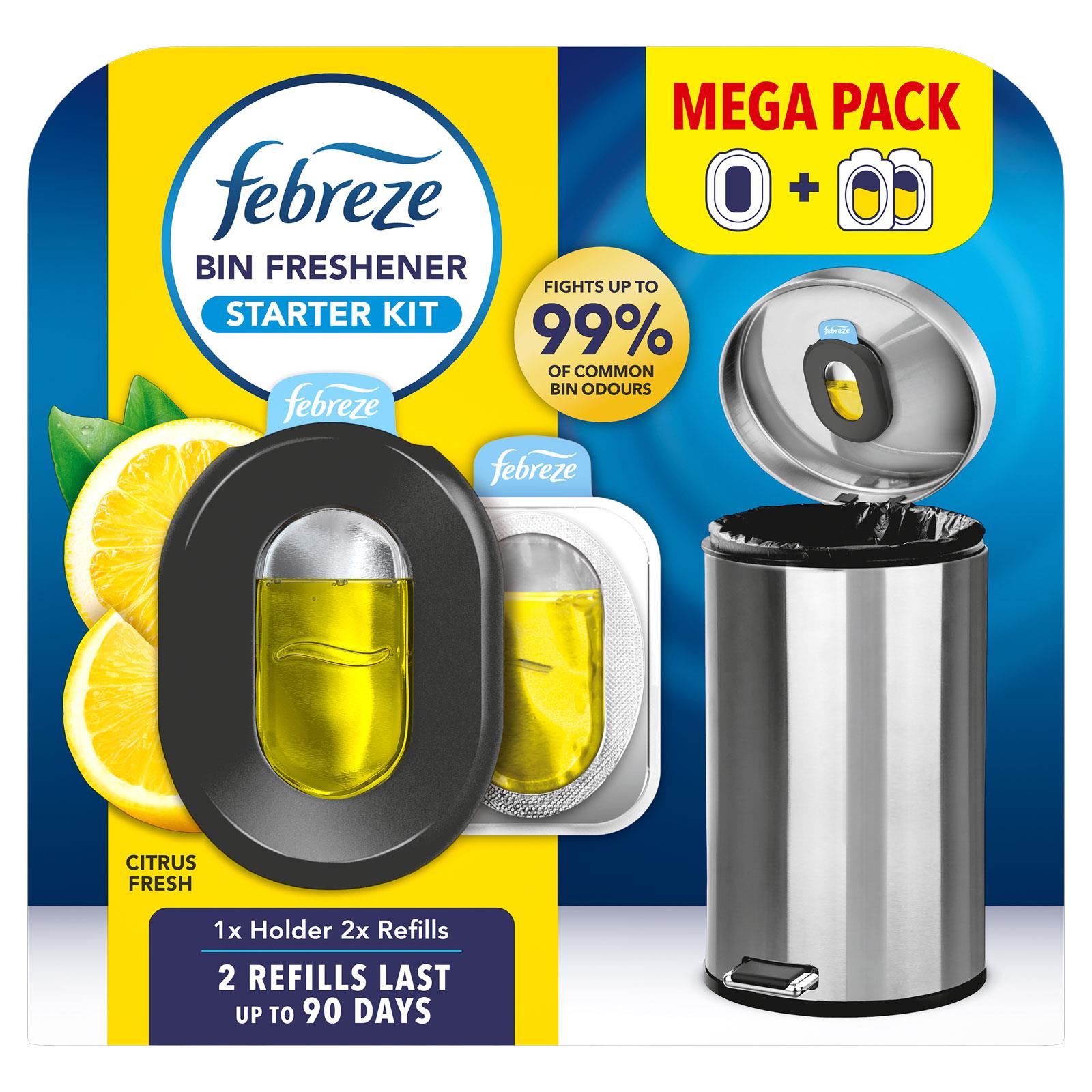 6 x Febreze Bin Freshener Starter Kit Citrus Fresh – Holder + 2 Refills