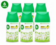 6 x Air Wick Essential Oils Freshmatic Spray Refill 250ml – Freesia & Jasmine Automatic Air Freshener Refills – Long Lasting Floral Fragrance