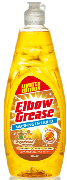 12 X Elbow Grease  Washing Up Liquid Gingerbread 600ml