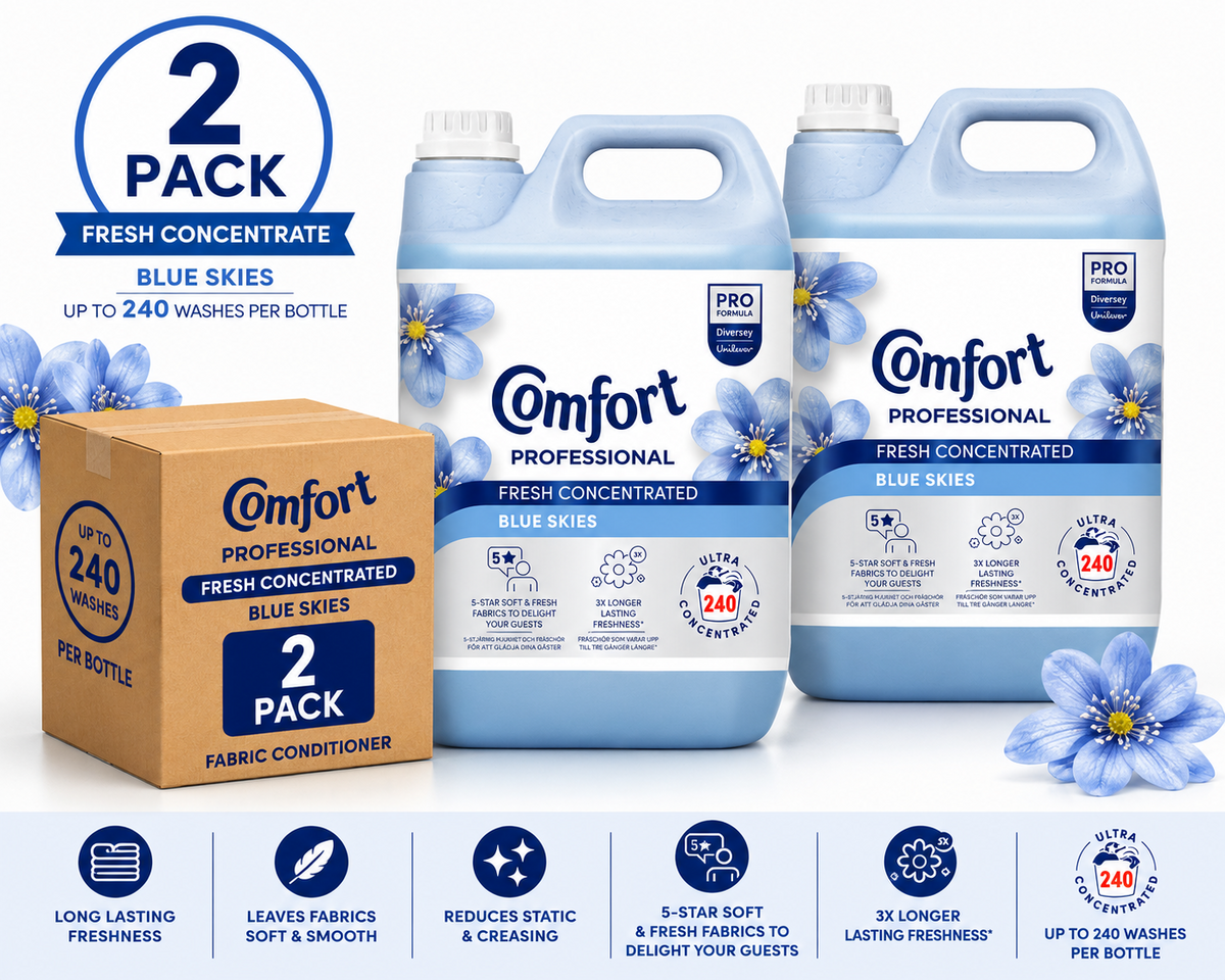 2 x Comfort Professional Fresh Blue Skies Concentrated Sensitive 4.8L 240 Wash