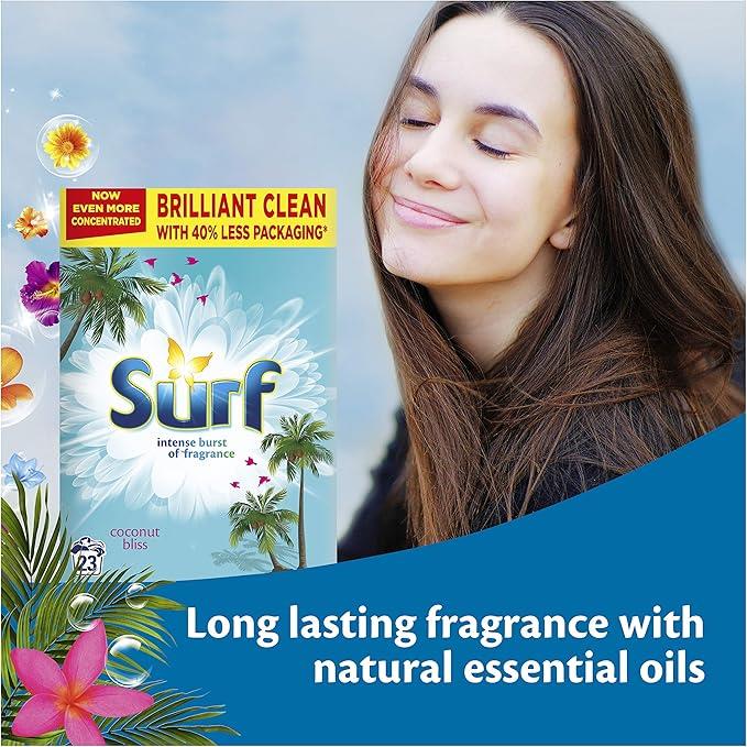 4 × Surf Powder Coconut Bliss – 1.15 kg (23 Washes Each) – Tropical Scent Laundry Detergent Bulk Pack