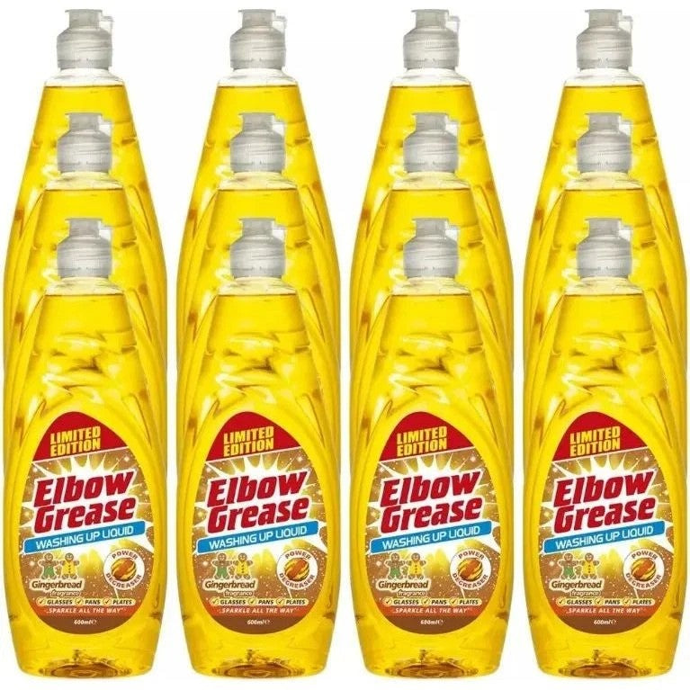 12 X Elbow Grease  Washing Up Liquid Gingerbread 600ml