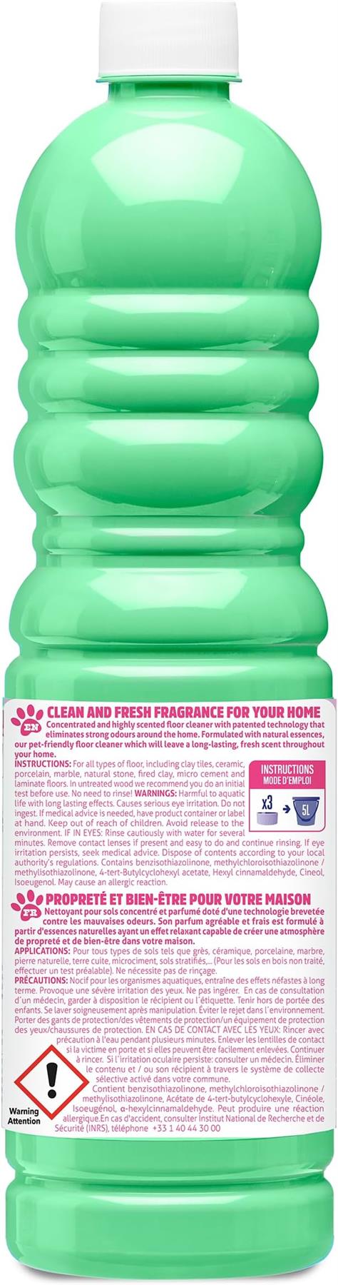 12 x Asevi Disinfectant Floor Cleaner Pet 1L