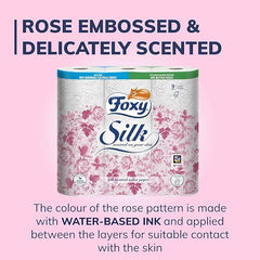 Foxy Silk | Toilet Paper 200 Sheets x 45 Rolls | 3 Ply High Thickness | Recyclable Packaging Made with Recycled Plastic