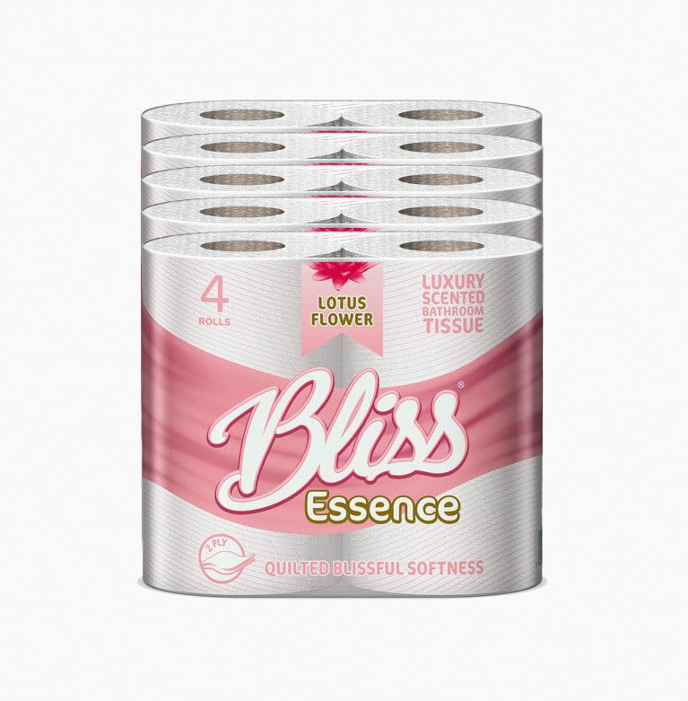Bliss Luxury Scented Bathroom Tissue Rolls 2Ply Lotus Flower 40 Rolls (10 x 4rolls)