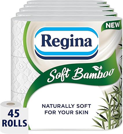 Pallet Deal: 36 Regina Soft Bamboo 3Ply Toilet Rolls (9 x 5) 45 Rolls