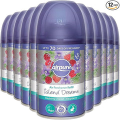 12 x Airpure Air Freshener Auto Refill 250ml Island Dreams