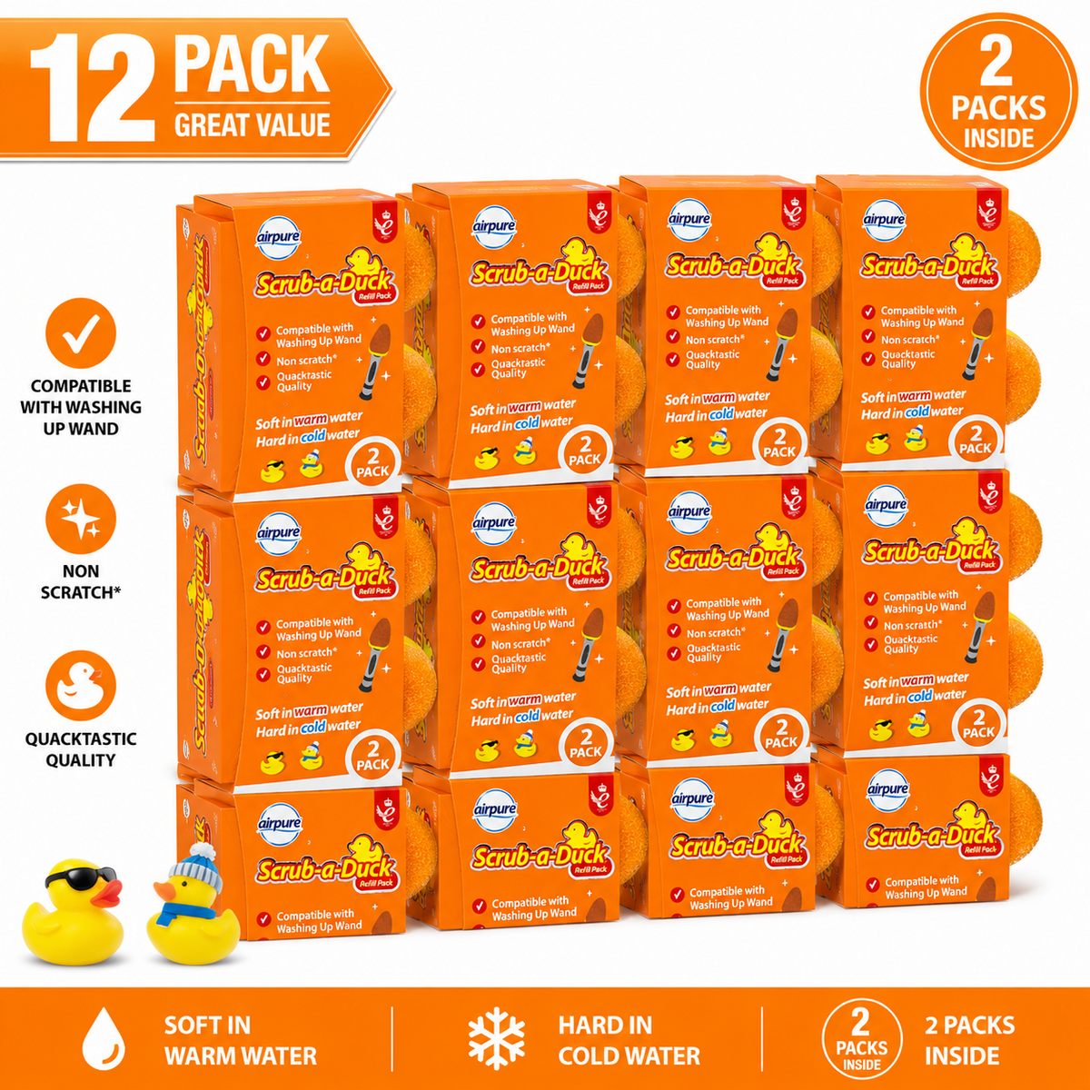 12 x Airpure Washing Up Wand Refill