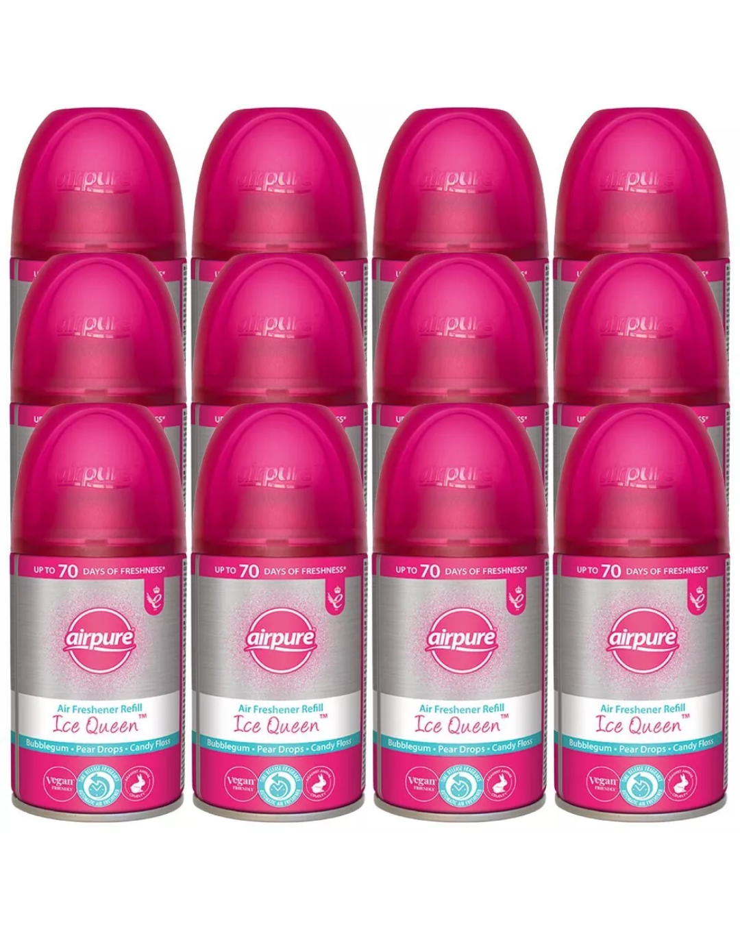 12 x Airpure Air Freshener Auto Refill 250ml Ice Queen