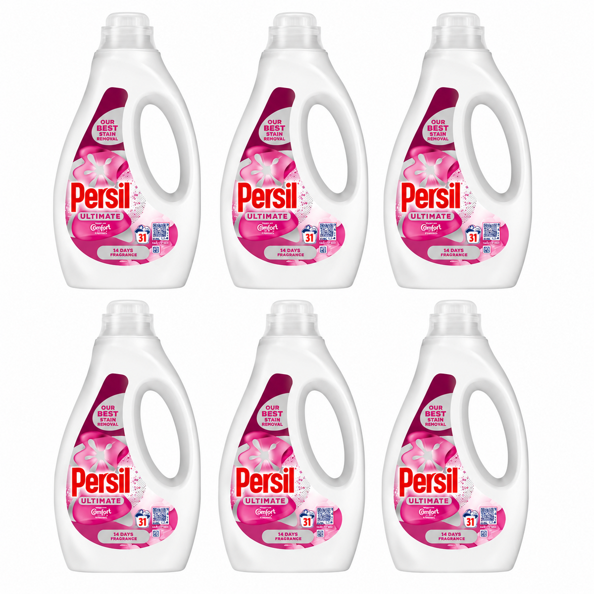 6 X Persil Ultimate Liquid Detergent Outstanding Stain Removal Effective in Quick and Cold Washes with 14 Days of Lasting Freshness 31 Washes, 837ml