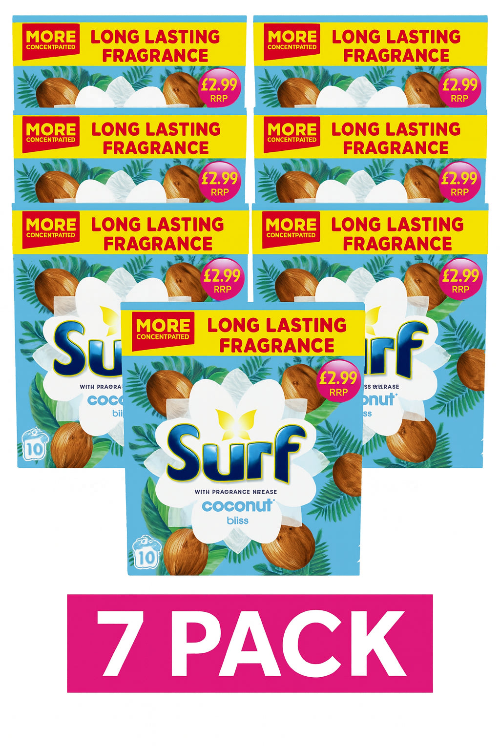 7 × Surf Coconut Bliss Laundry Powder 500g – 10 Wash (PM £2.99)