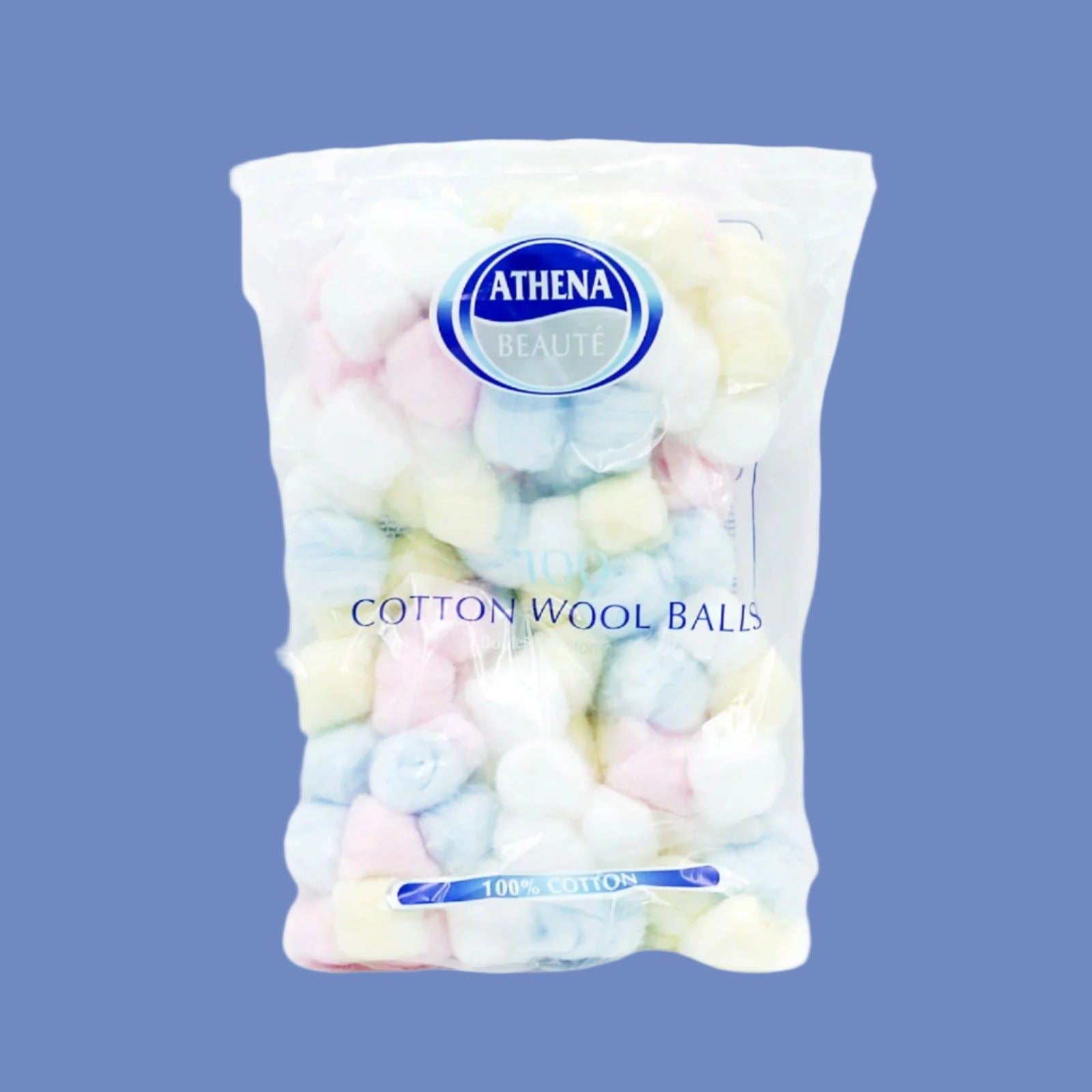 12 x Athena Coloured Cotton Wool Balls 100 Pack