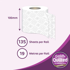  Pallet 48 x Gentille Quilted 3ply Toilet Rolls - 6 Packs of 9 (54 Rolls) - Premium Quality Tissue Online - Product Image