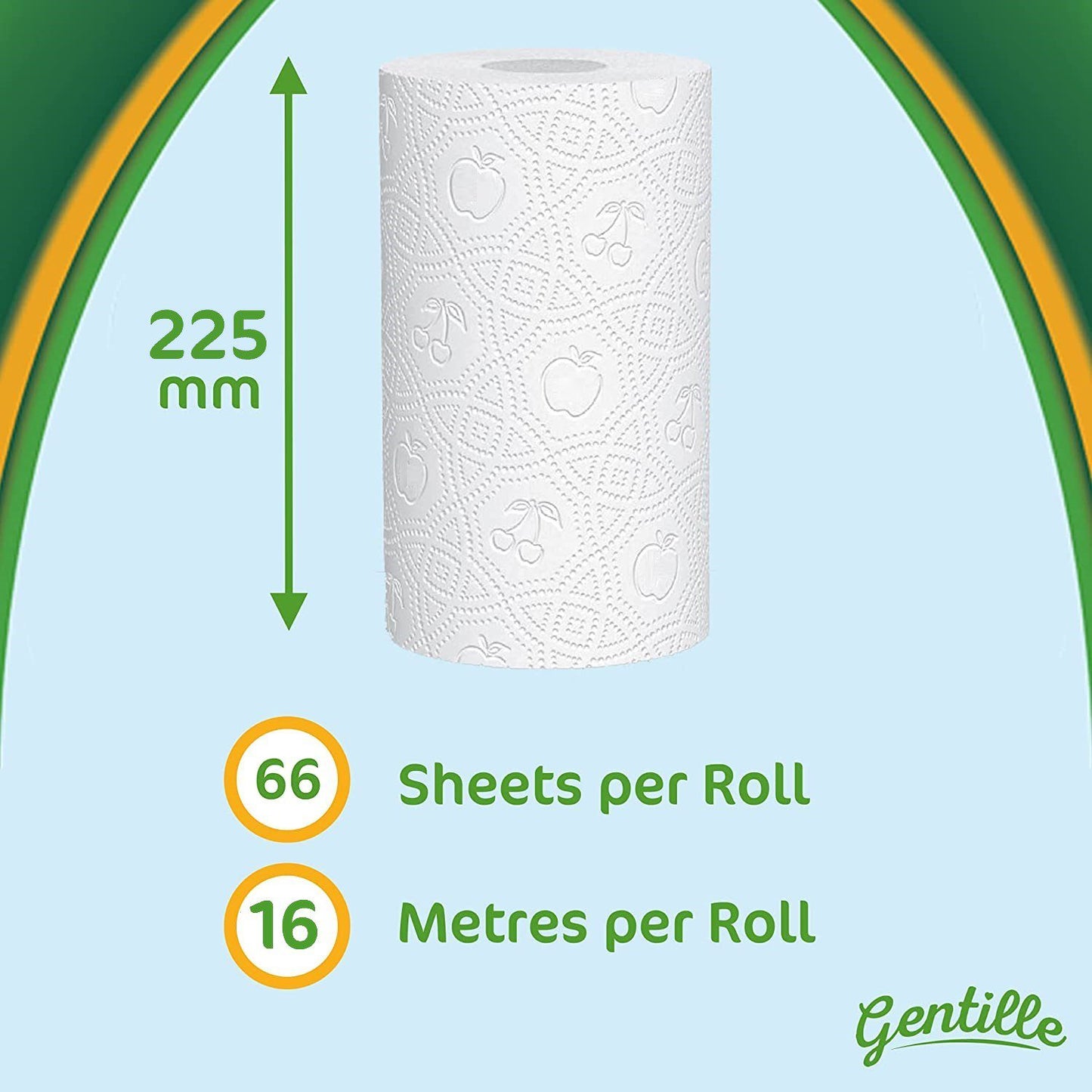 Gentille Giant 3ply Kitchen Rolls – 6 Packs of 3 (18 Rolls)